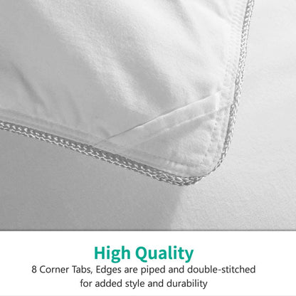 Luxurious Queen Size Goose Feathers down Comforter, All Season Goose down Duvet Insert, Ultra-Soft Pima Cotton, 33Oz Fluffy Hotel Collection Goose down Comforter with Ties(90X90, White)